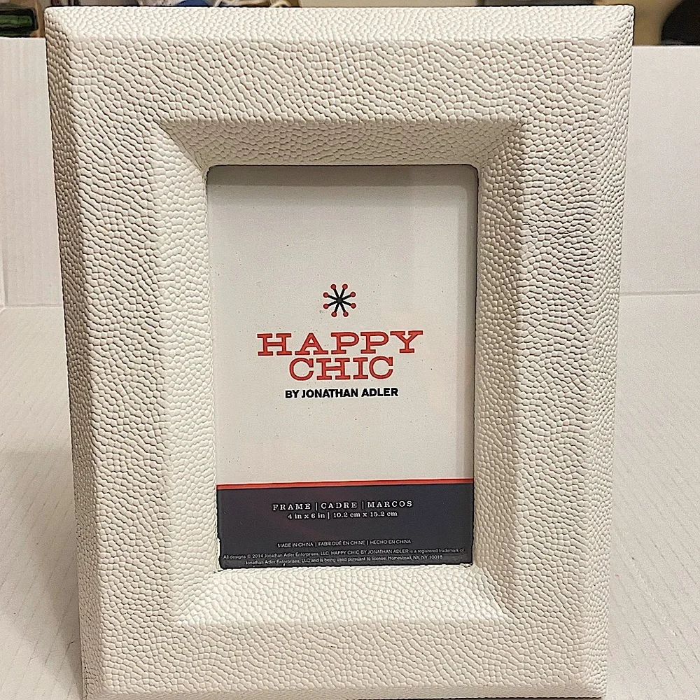 Johnathan Adler Happy Chic White Bubble Texture 4 x 6 Picture Frame.